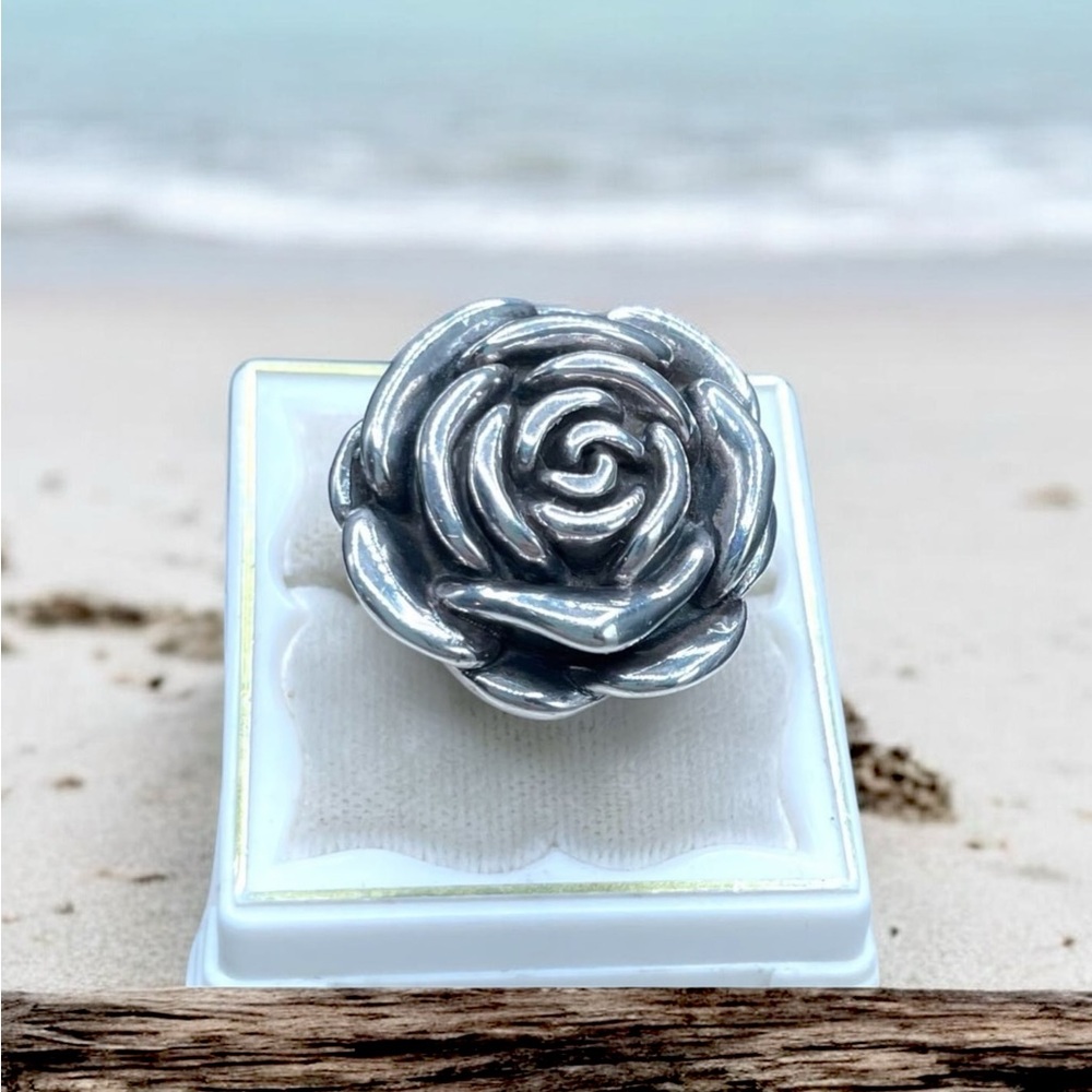 🌺Large Sterling Rose Ring - Picture 8 of 11